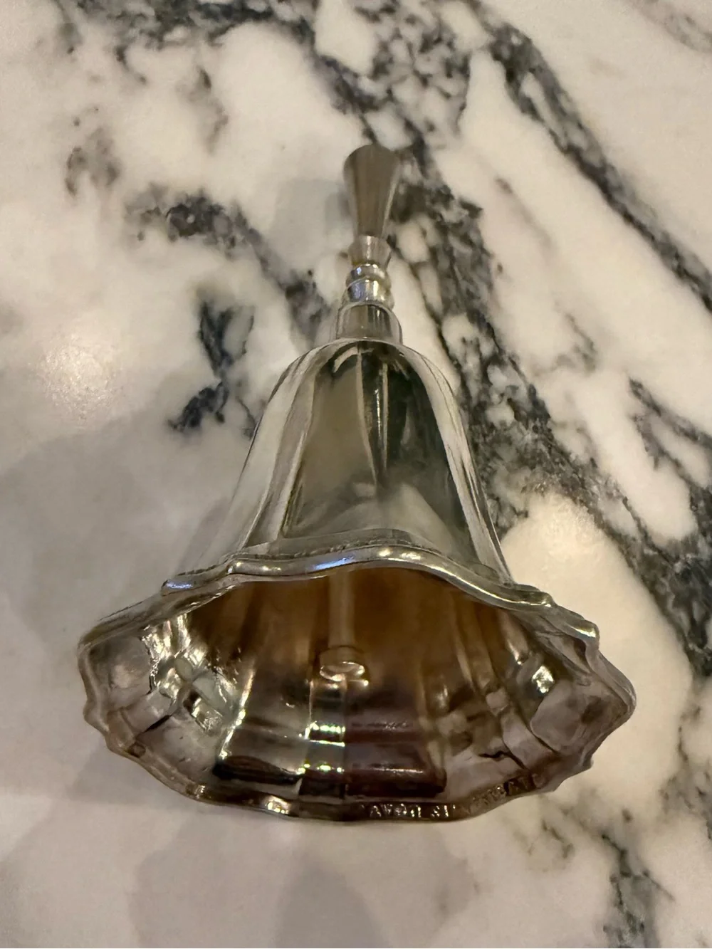 Vintage Avon Hudson Manor Collection Silver-Plated Hostess Dinner Bell 5.5” tall